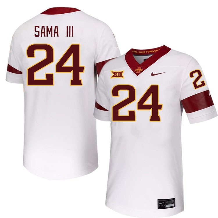 Men #24 Abu Sama III Iowa State Cyclones College Football Jerseys Stitched-White